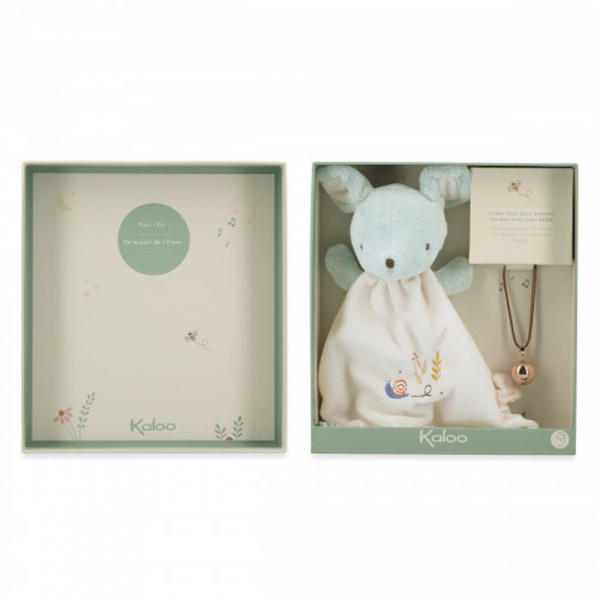 Coffret naissance doudou et collier bola elephant Kaloo