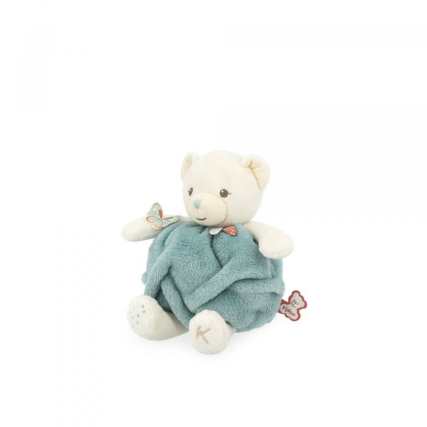 Peluche boule ours vert 23cm Kaloo