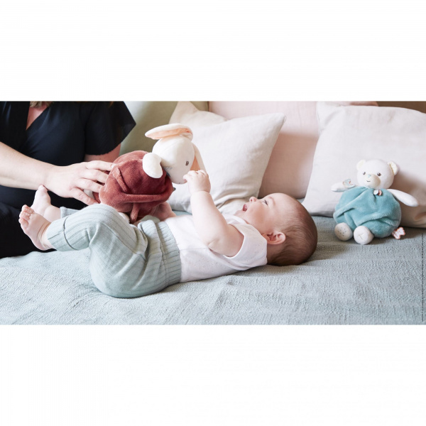 Peluche boule ours vert 23cm Kaloo