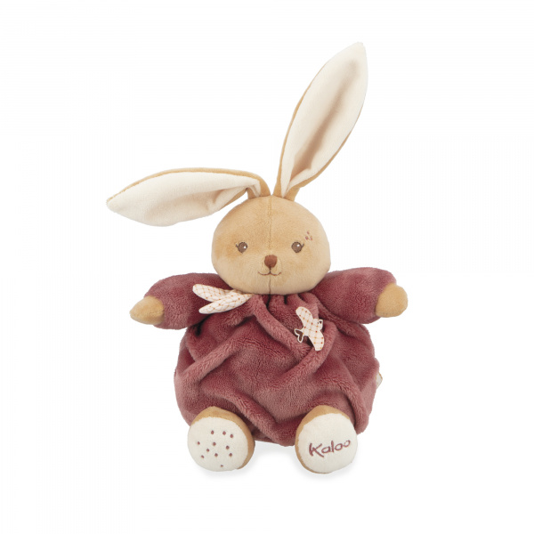 Peluche lapin patapouf 17 cm bordeaux Kaloo