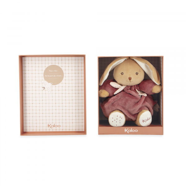 Peluche lapin patapouf 17 cm bordeaux Kaloo