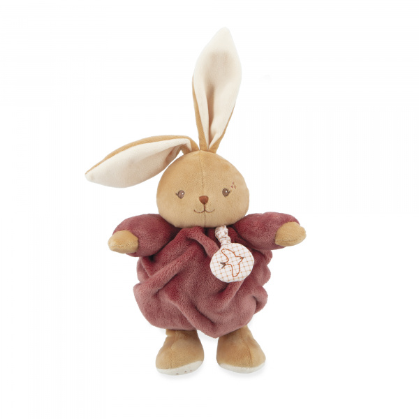 Peluche lapin patapouf musical 17 cm bordeaux Kaloo