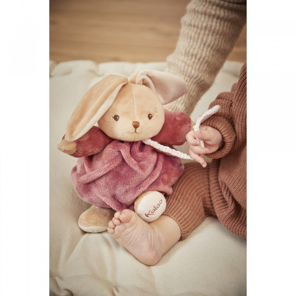 Peluche lapin patapouf musical 17 cm bordeaux Kaloo
