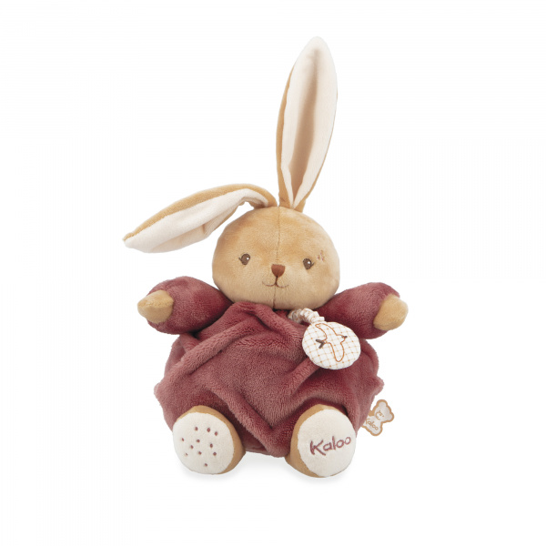 Peluche lapin patapouf musical 17 cm bordeaux Kaloo