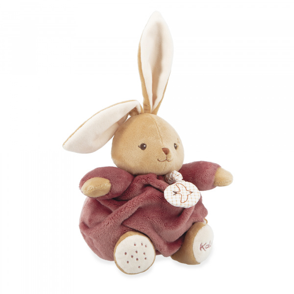 Peluche lapin patapouf musical 17 cm bordeaux Kaloo