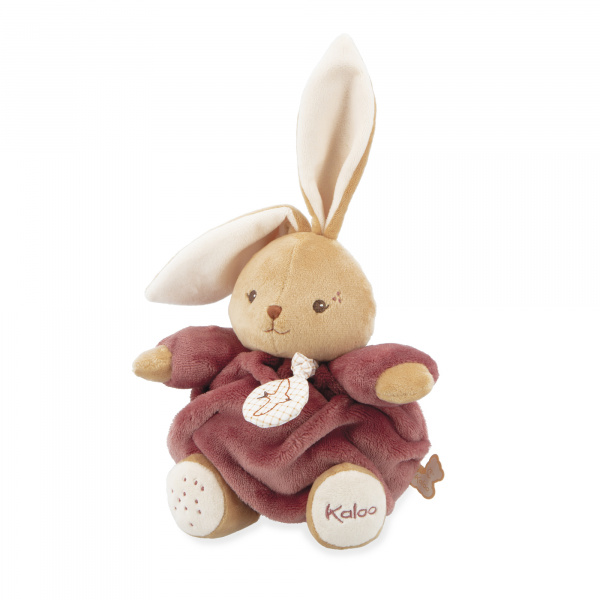 Peluche lapin patapouf musical 17 cm bordeaux Kaloo
