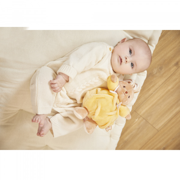 Peluche lapin patapouf 17 cm jaune Kaloo