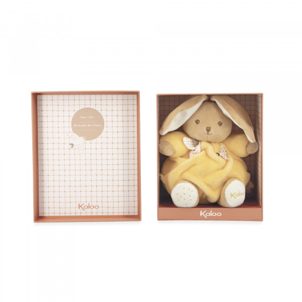 Peluche lapin patapouf 17 cm jaune Kaloo