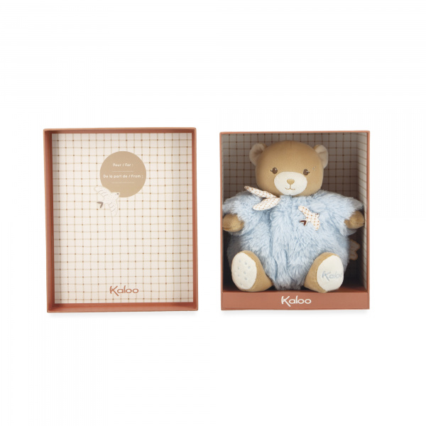 Peluche ours patapouf 17 cm bleu Kaloo