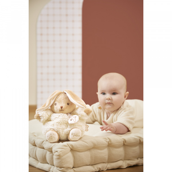 Peluche lapin patapouf musical 17 cm crème Kaloo