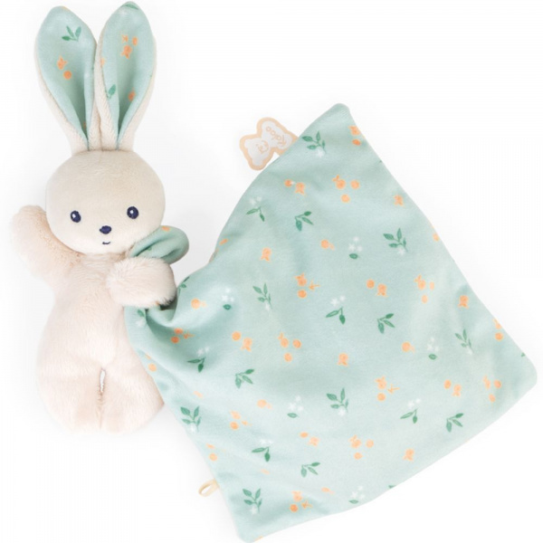 Doudou carré douceur plat lapin bouquet d'agrumes Kaloo