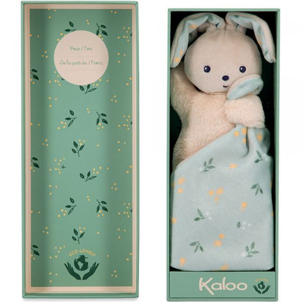 Doudou carré douceur plat lapin bouquet d'agrumes Kaloo
