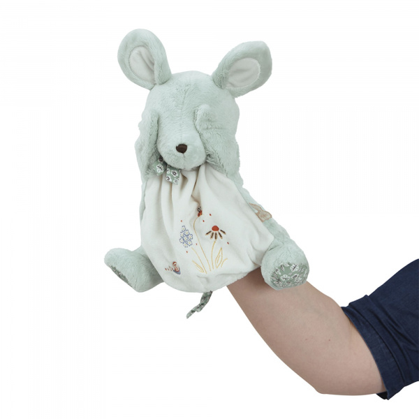 Doudou marionnette petite souris verte 24 cm Kaloo