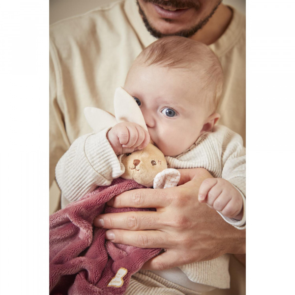 Doudou plat plume lapin bordeaux 24 cm Kaloo