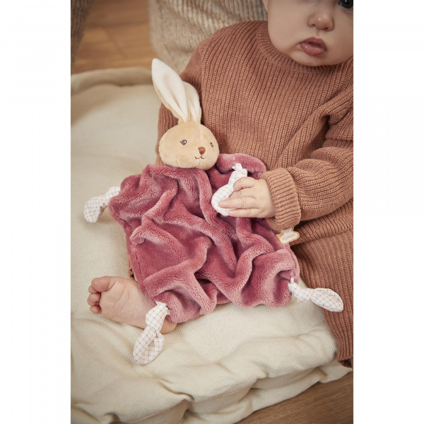 Doudou plat plume lapin bordeaux 24 cm Kaloo