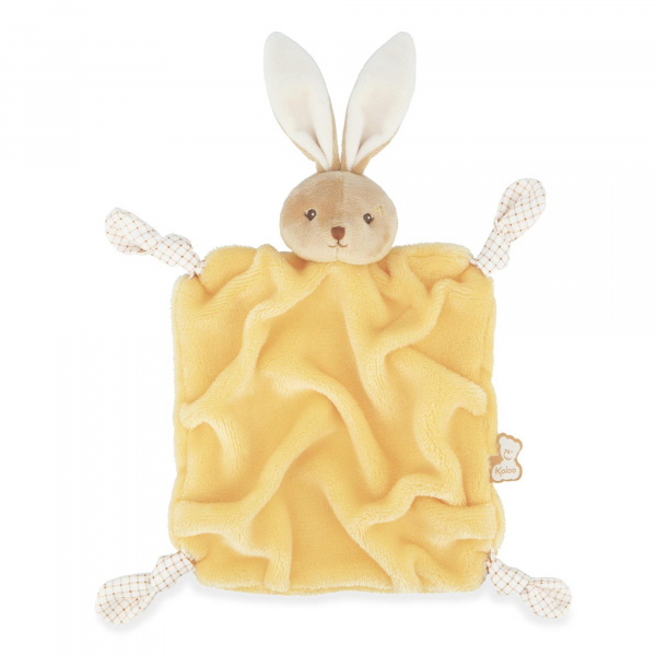Doudou plat plume lapin jaune 24 cm Kaloo
