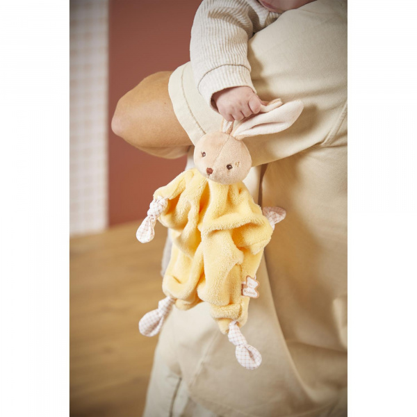 Doudou plat plume lapin jaune 24 cm Kaloo