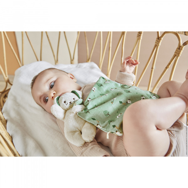 Doudou carré douceur plat lapin bouquet d'agrumes Kaloo