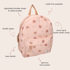 Sac à dos enfant oursons beige 31 cm Kidzroom