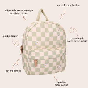 Sac à dos enfant pâquerettes beige/vert 31 cm Kidzroom