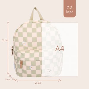 Sac à dos enfant pâquerettes beige/vert 31 cm Kidzroom