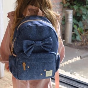 Sac à dos enfant neud bleu denim 36 cm Kidzroom