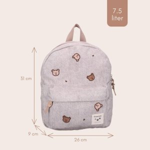 Sac à dos enfant oursons gris denim 31 cm Kidzroom