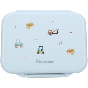 Lunch box inox 2 compartiments véhicules bleu Kidzroom
