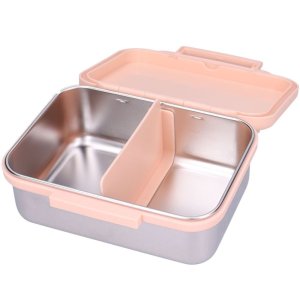 Lunch box inox 2 compartiments fleurs rose Kidzroom