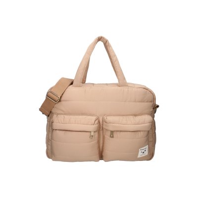 Sac à langer imperméable matelassé avec matelas à langer 2 crochets - beige