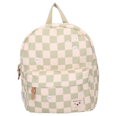 Sac à dos enfant pâquerettes beige/vert 31 cm