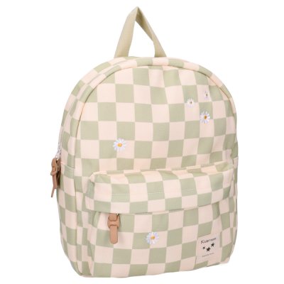 Sac à dos enfant pâquerettes beige/vert 31 cm