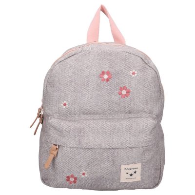 Sac à dos enfant fleurs gris 31 cm
