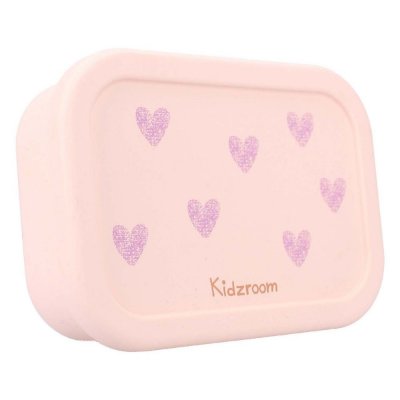 Lunch box 3 compartiments en silicone coeurs