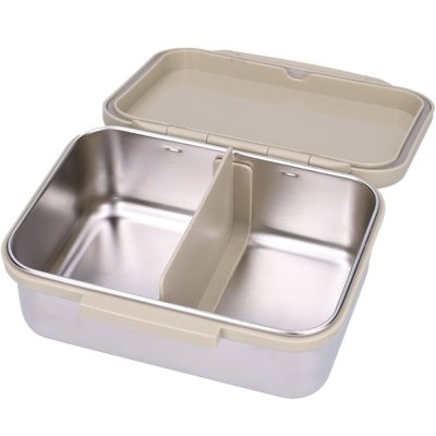 Lunch box inox 2 compartiments pâquerettes sable