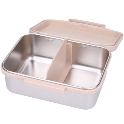 Lunch box inox 2 compartiments avions beige