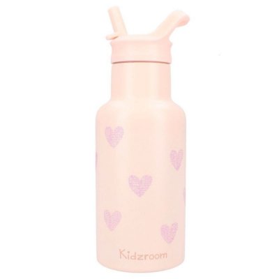 Gourde enfant coeurs 350 ml rose