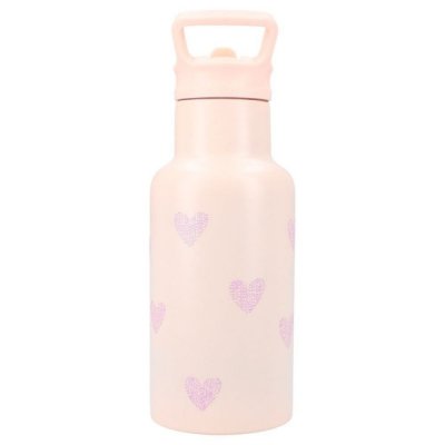Gourde enfant coeurs 350 ml rose