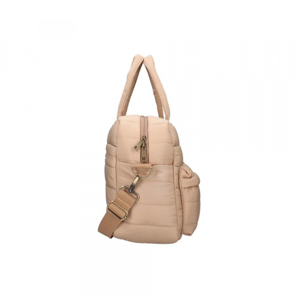 Sac à langer imperméable matelassé avec matelas à langer 2 crochets - beige Kidzroom
