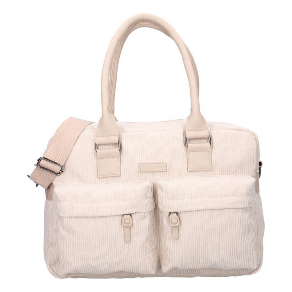 Sac à langer avec matelas à langer velours côtelé sable Kidzroom