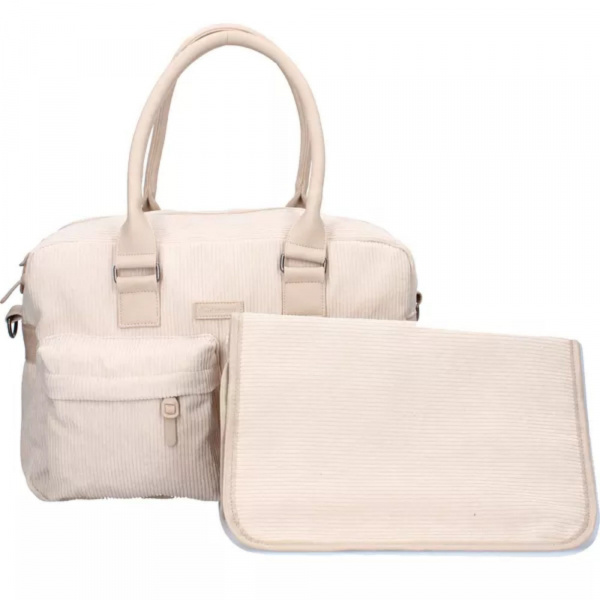 Sac à langer avec matelas à langer velours côtelé sable Kidzroom