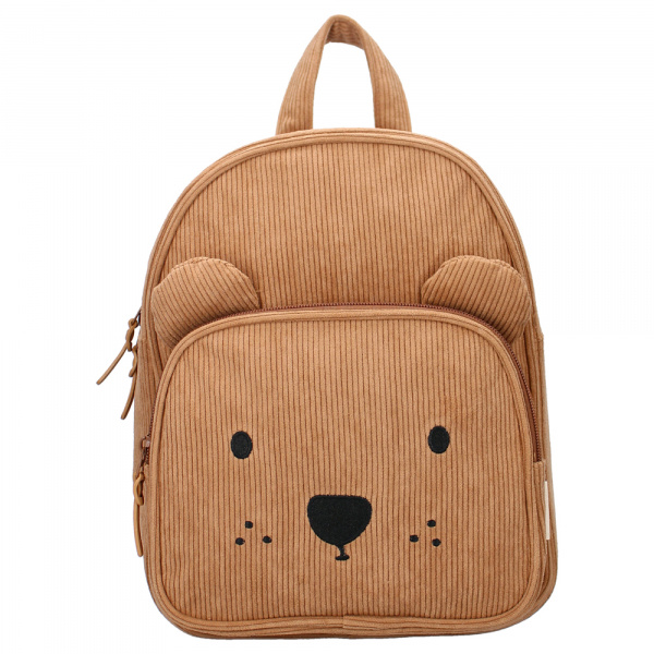 Sac à dos enfant ourson côtelé marron 31 cm Kidzroom