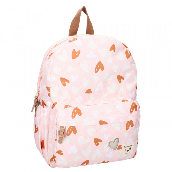 Sac à dos enfant coeurs rose/caramel 36 cm Kidzroom