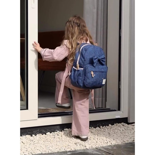 Sac à dos enfant neud bleu denim 36 cm Kidzroom