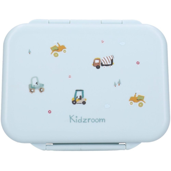 Lunch box inox 2 compartiments véhicules bleu Kidzroom