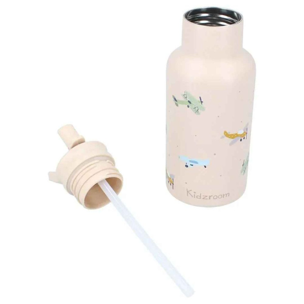 Gourde enfant avions 350 ml beige Kidzroom