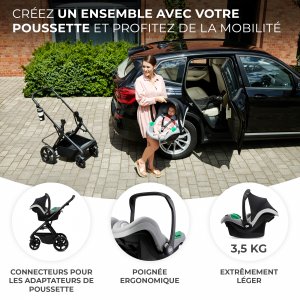 Siège auto mink pro 2 i-size gris avec base Kinderkraft