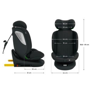 Siège auto i-grow2 plus i-size noir Kinderkraft