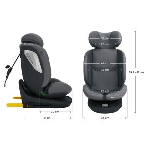 Siège auto i-grow2 plus i-size gris Kinderkraft