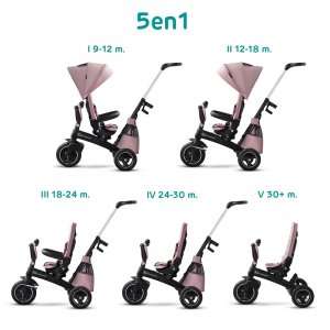 Poussette tricycle easywist pink Kinderkraft